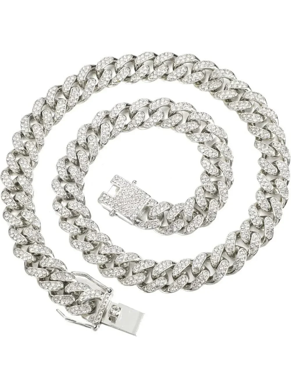 Iced Out Cuban Link Chain Necklace for Men | Stylish Miami Jewelry Accessory